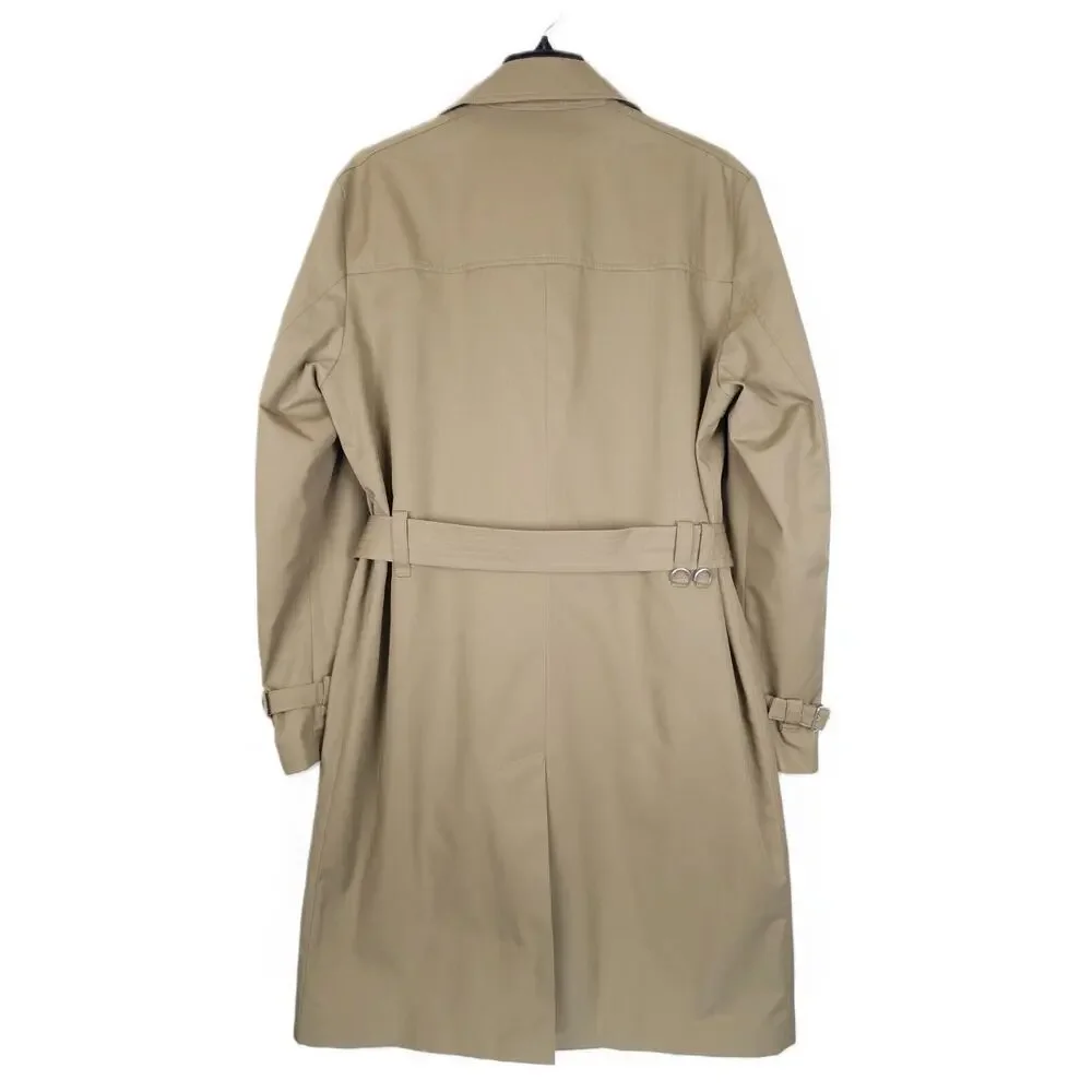 Hugo Boss Mens Regular Fit Raincoat 42R Open Brown Water Repellant Belted NWT